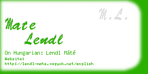 mate lendl business card