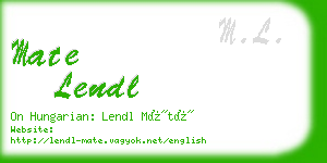 mate lendl business card